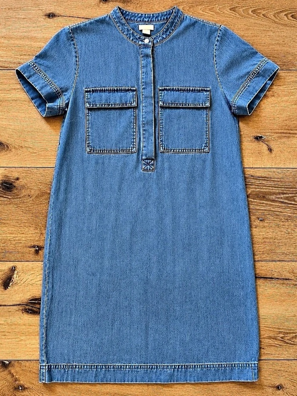 J.Crew Women’s Size 2 Blue Denim Short-Sleeve Shirt Dress